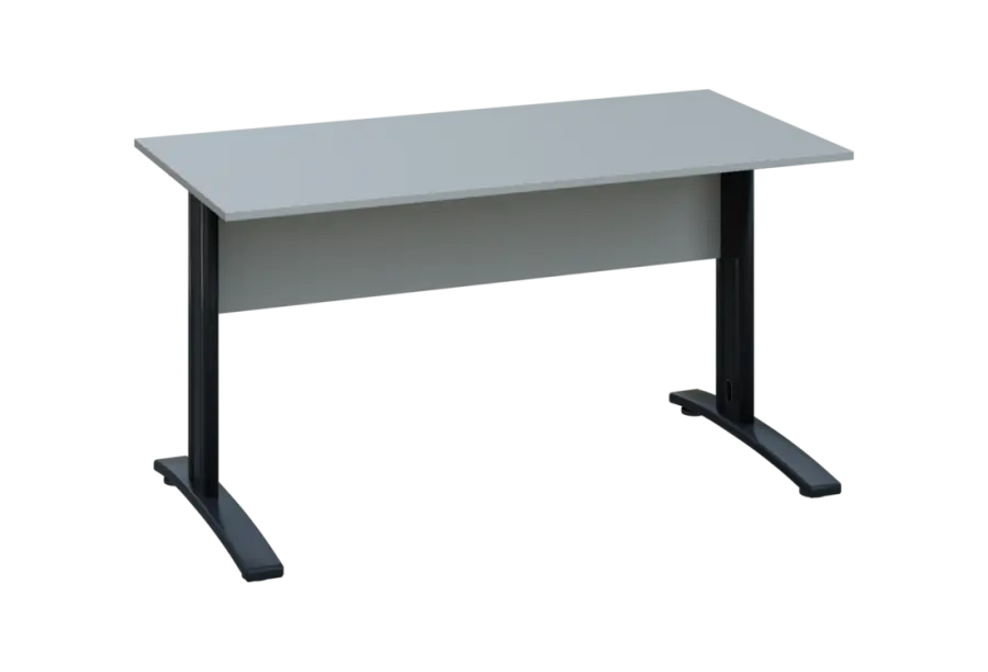 EPK 17 - 14 stůl kancelářský, kovová podnož černá, deska 18 mm, široký 1400 mm, šedá